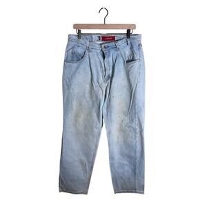 VINTAGE LEVIS Silver Tab Grunge distressed high rise dad jeans 34x30